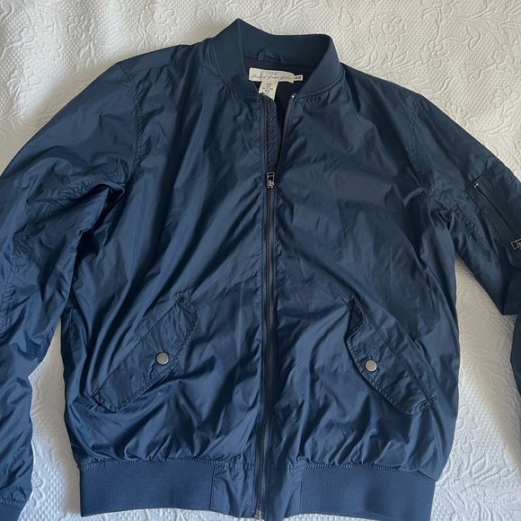 Men's Navy Bomber Jacket - Picture 2 of 7